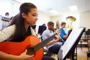 High school students in a music class